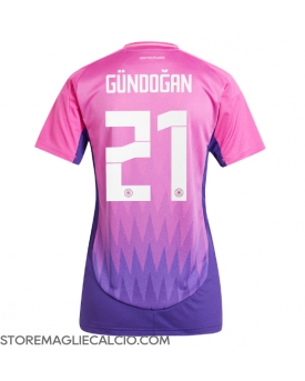 Germania Ilkay Gundogan #21 Maglia Gara Trasferta Repliche Europei 2024 Donna